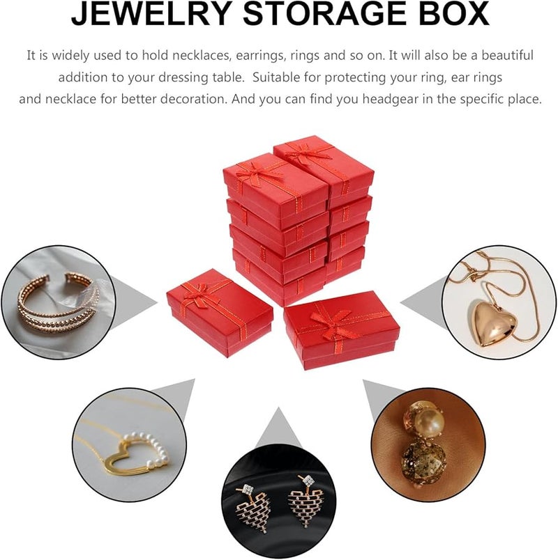 24Pcs Red Small Jewelry Box Organizer Case For Rings Earrings Necklaces Travel Storage - Image 4